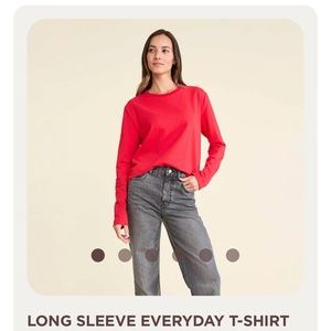Nuuds Cherry Red Long Sleeve Everyday Tee